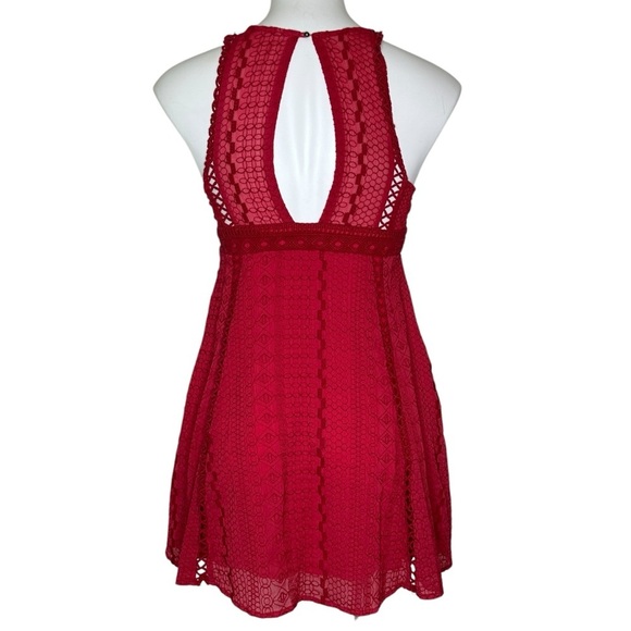 Free People Wherever You Go mini dress red 6 - Picture 2 of 7
